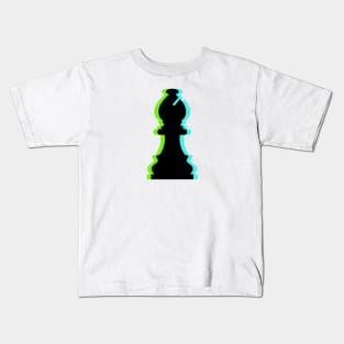 Trippy Bishop Piece (Neon Green And Neon Blue) Kids T-Shirt